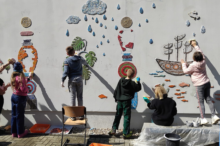 Die Fassade nimmt Gestalt an