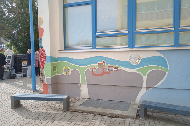 Die Fassadengestaltung zog sich sogar über eine Ecke an der Fassade.